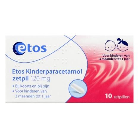 Etos Kinderparacetamol zetpillen 120 mg