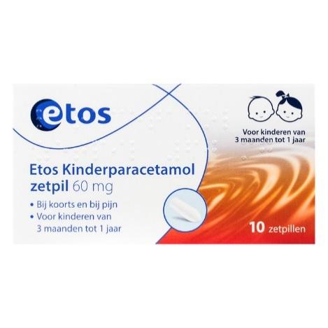 Etos Kinderparacetamol zetpillen 60 mg