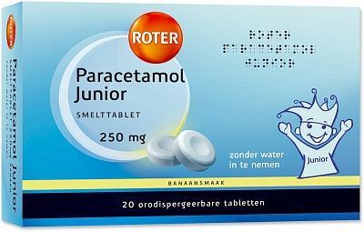 Roter Paracetamol Junior Banaan 250mg Smelttablet | Nu € 4.99 | 20tabl | Drogisterij.net